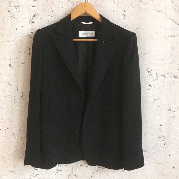 MaxMara Jackets & Blazers - MAX MARA BLACK STRIPE BLAZER
